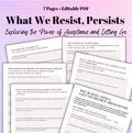 Self-Reflection Worksheet: Shadow Work, Emotional Healing (Editable PDF)