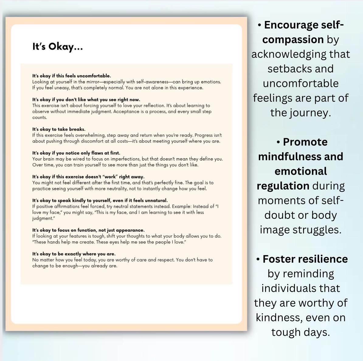 Body Dysmorphia Recovery Workbook: Self-Esteem & Healing (Editable PDF)