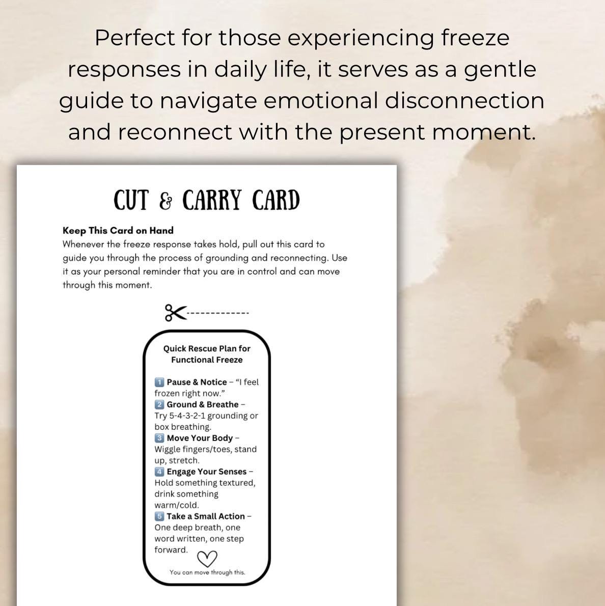Freeze Response Recovery Toolkit, Trauma Healing Worksheets (Digital Download PDF)