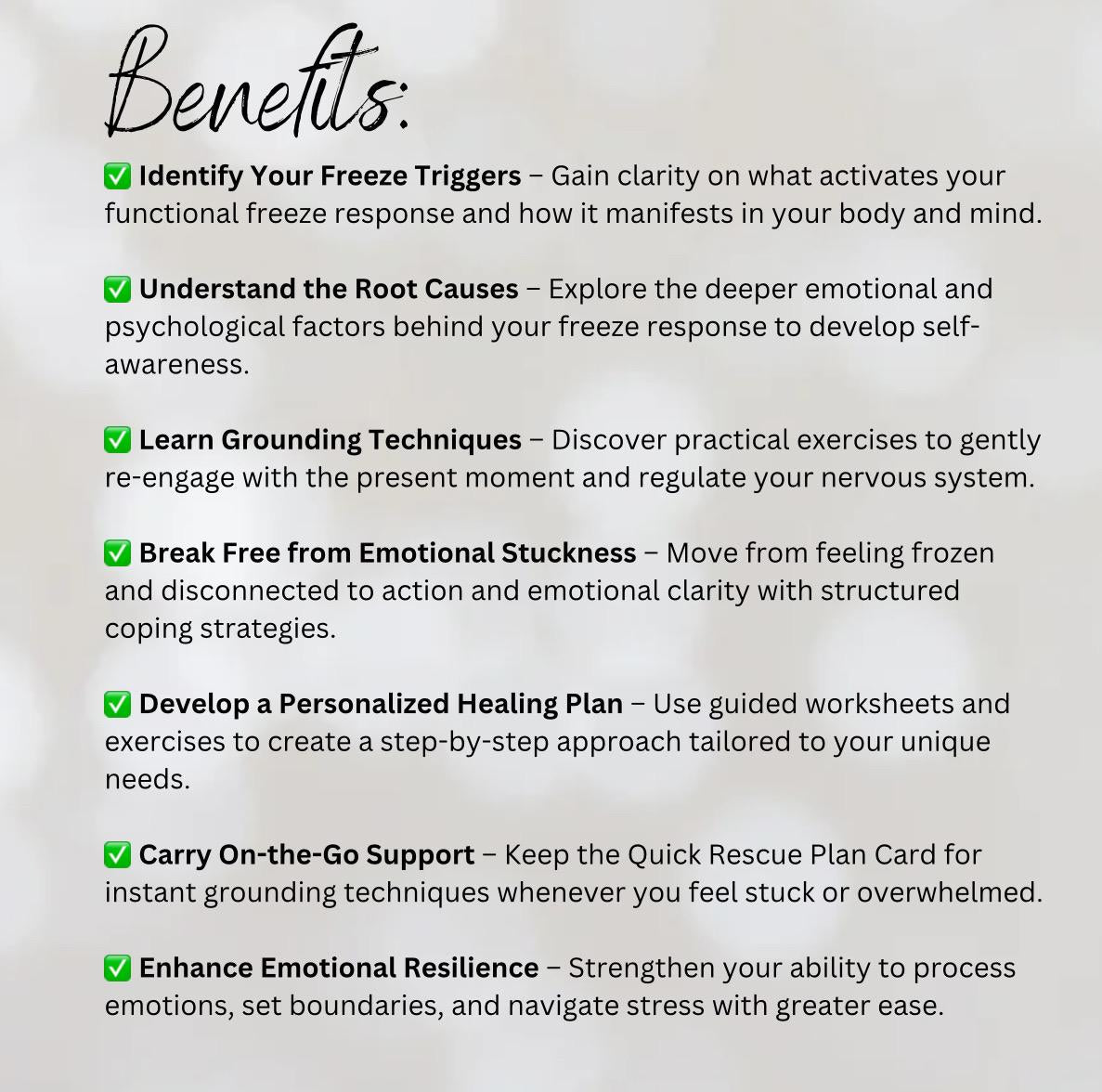 Freeze Response Recovery Toolkit, Trauma Healing Worksheets (Digital Download PDF)