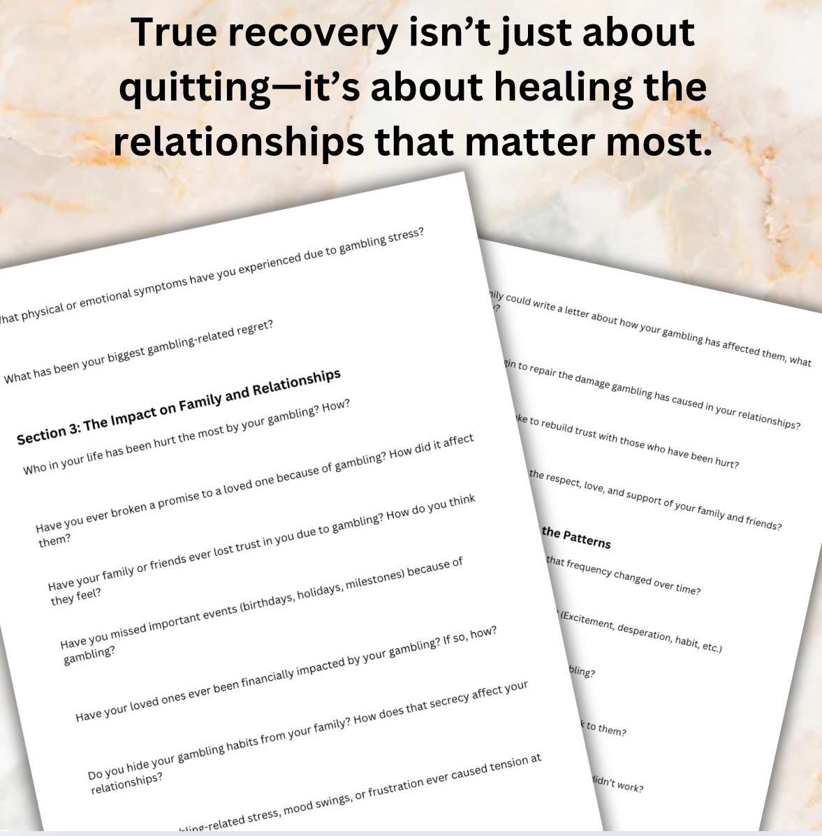 Gambling Addiction Reflection Worksheet Control Problem Gambling Support Recovery Help