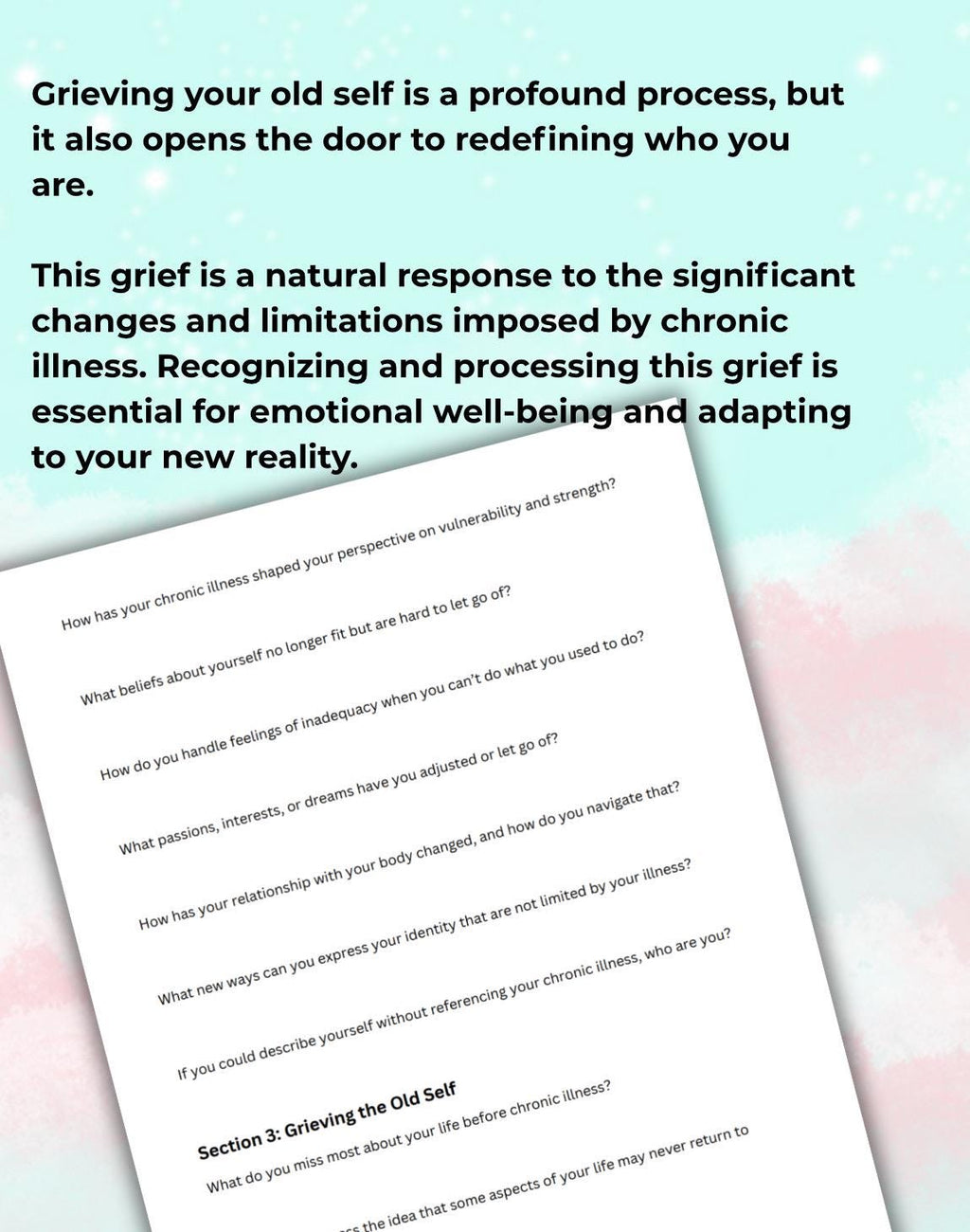 Chronic Illness & Mental Health Workbook: Emotional Healing, Self-Care (PDF)