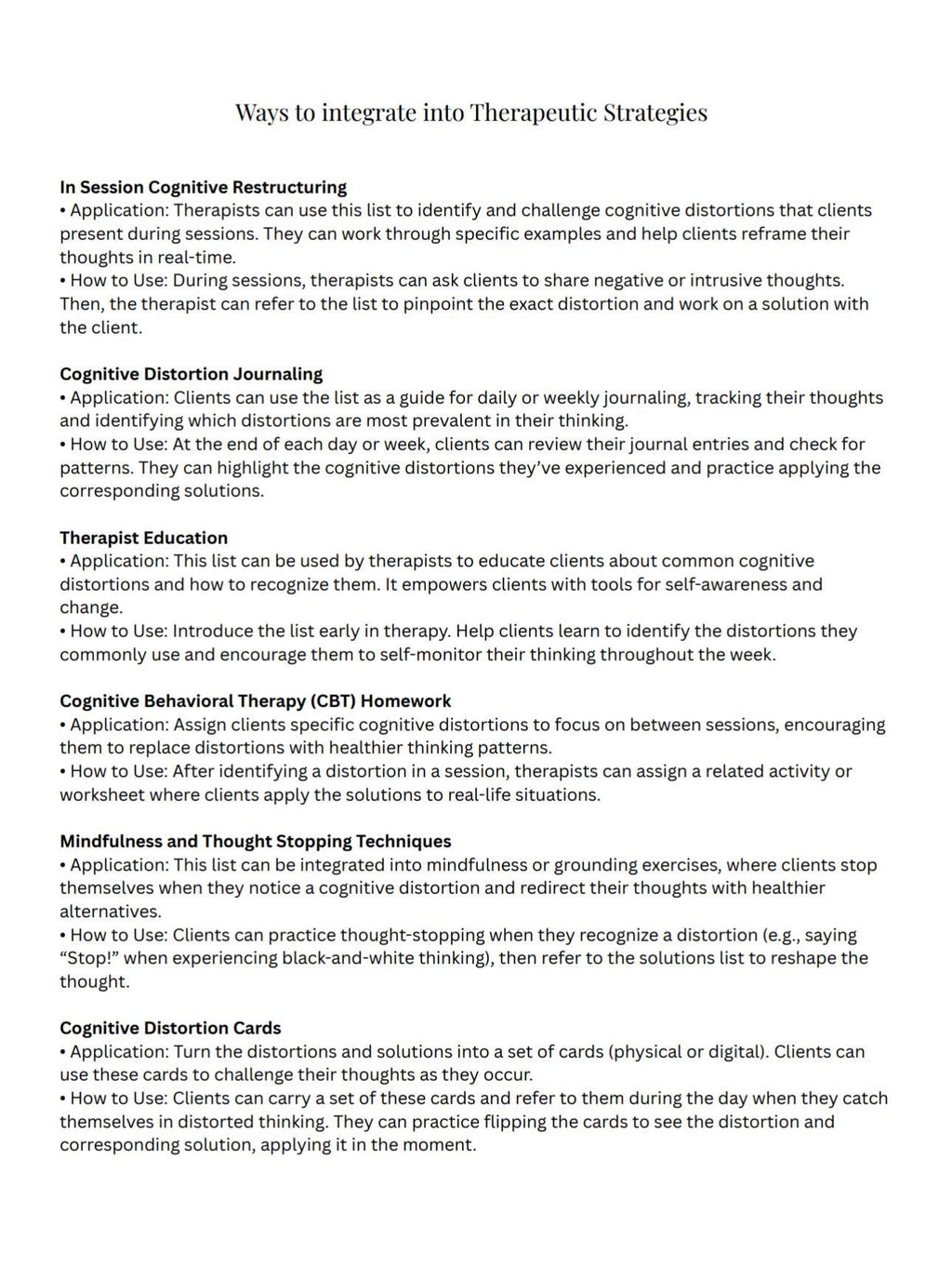 Cognitive Distortions Cheat Sheet: Therapy & Self-Growth Tool (PDF)