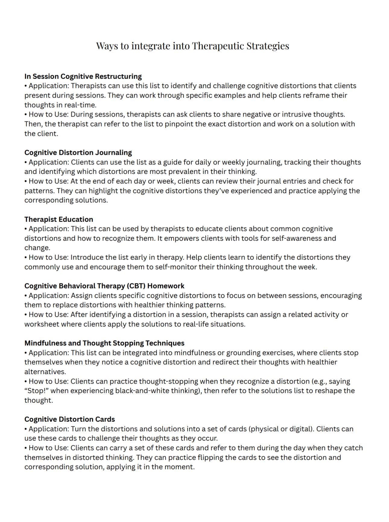 Cognitive Distortions Cheat Sheet: Therapy & Self-Growth Tool (PDF)