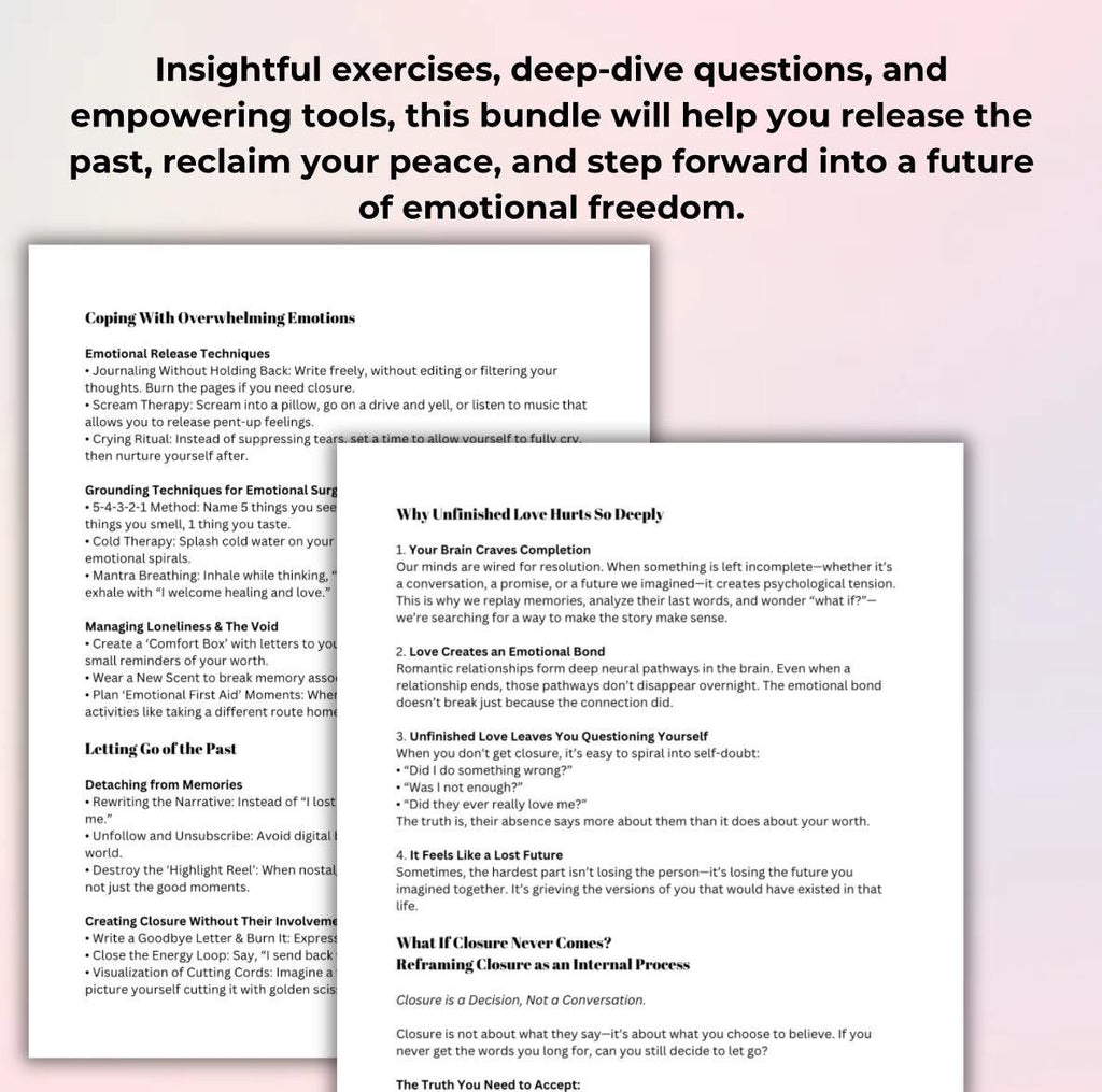 When the Heart Hurts Heartbreak Recovery Workbook, Healing After Letting Go & Finding Closure Digital Download