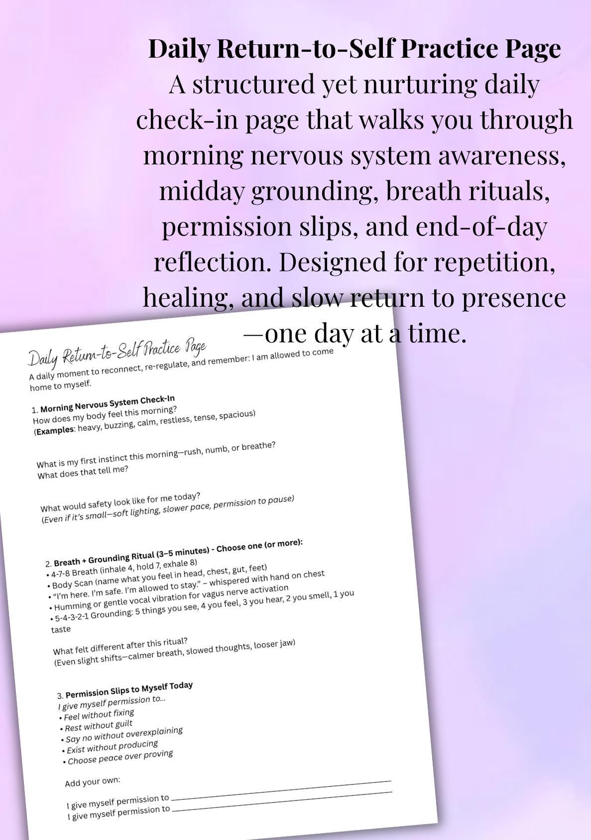 Resting Your Nervous System Recovery Companion Guided Workbook