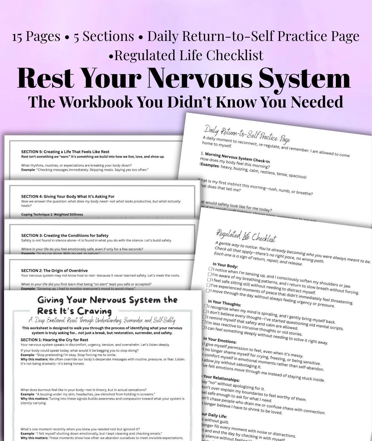 Resting Your Nervous System Recovery Companion Guided Workbook