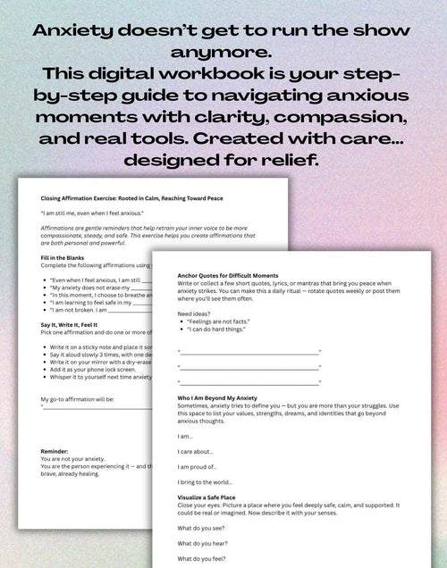 Anxiety Management Workbook: Coping Skills, Mental Health Journal Prompts Self Help Therapy Resource