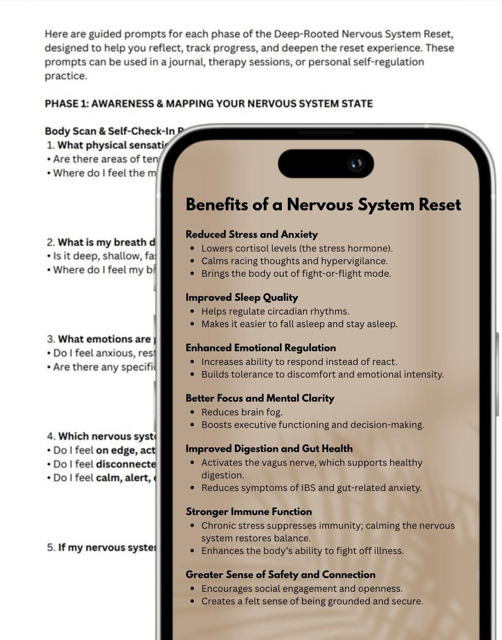 Nervous System Reset Guide: Somatic Healing, Trauma Release (Editable PDF)