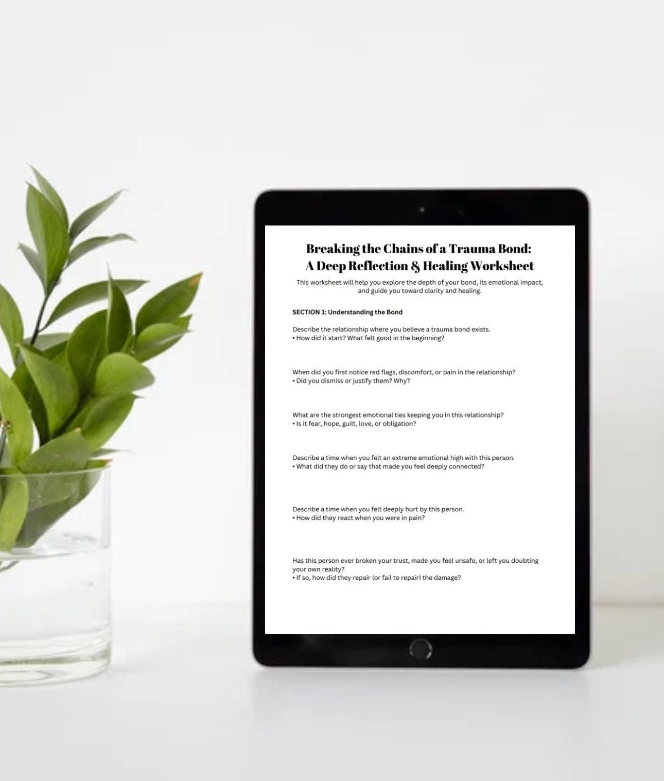 Trauma Bond Healing Worksheet Break Free from Toxic Relationships Self-Reflection & Emotional Recovery Printable