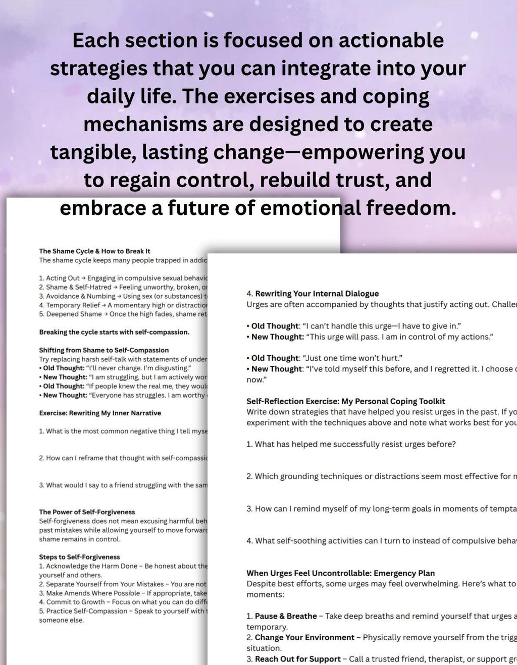 Sex Addiction Recovery Workbook: Infidelity & Healing (Editable PDF)