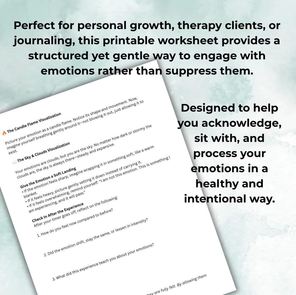 Feeling Your Emotions A Guided Exploration & Release Worksheet Emotional Healing Activity