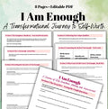 I Am Enough Deep Dive Therapeutic Resolution A Guided Healing Worksheet Task Cards Self Worth