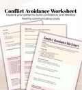 Conflict Avoidance Worksheet Communication & Boundaries Worksheets Digital Download Therapy Tool