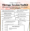 Therapy Session Toolkit: CBT, Mindfulness Worksheets (Editable PDF)