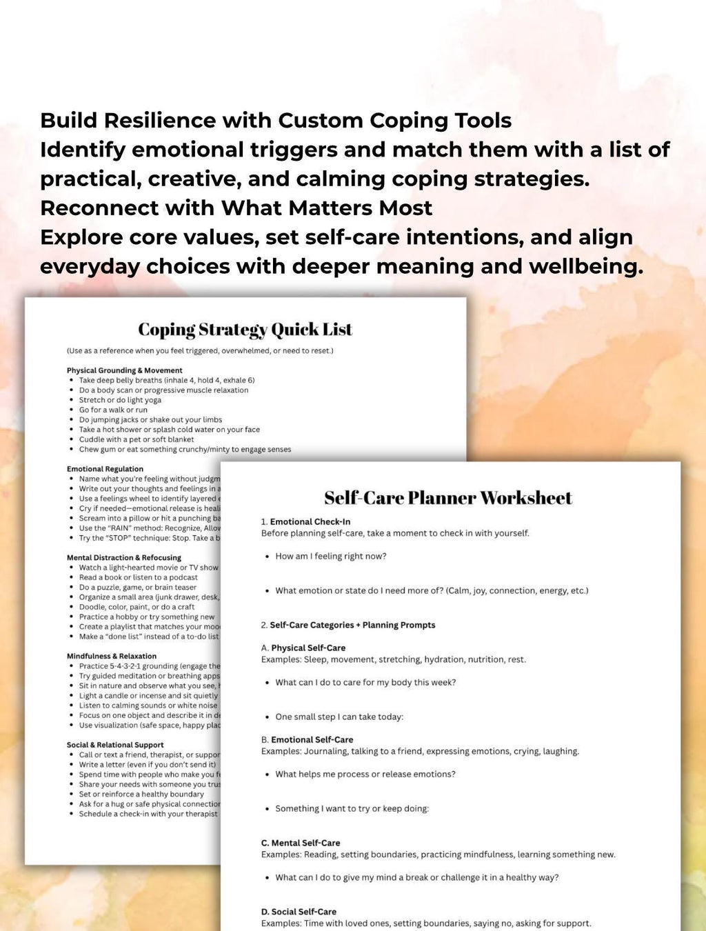Therapy Session Toolkit: CBT, Mindfulness Worksheets (Editable PDF)