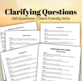 Therapist Clarifying Questions Pack  Therapy Questions with Client Reflection Hints Mental Health Professionals