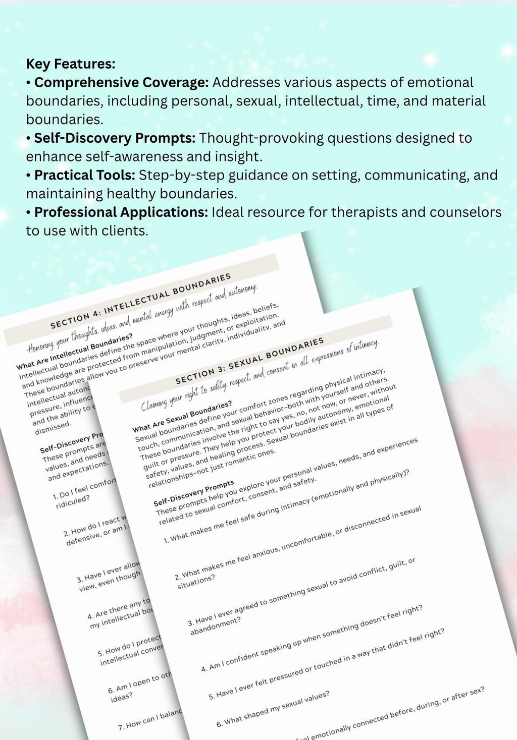 Emotional Boundaries Workbook: Personal Growth Guide (Editable PDF)