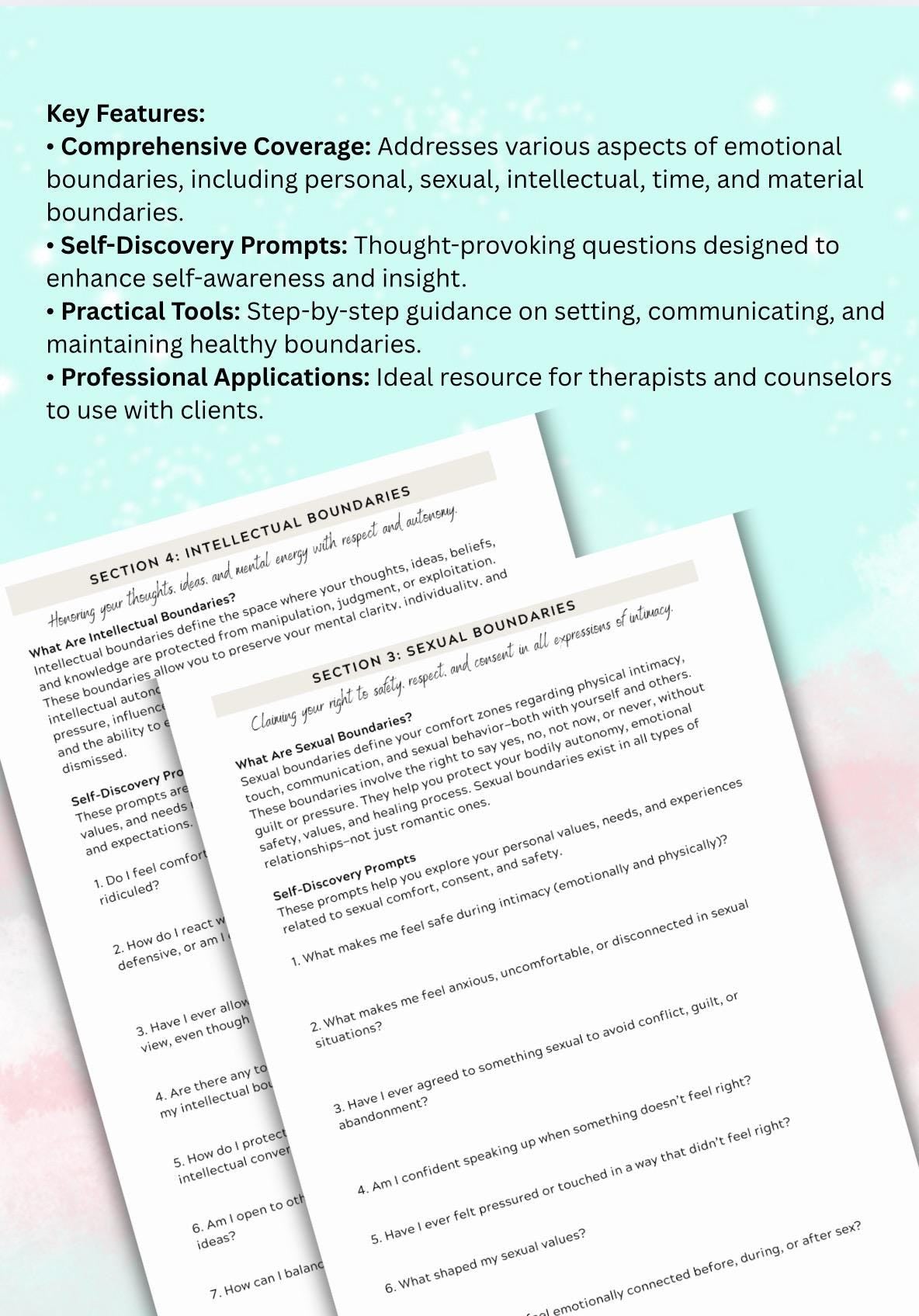 Emotional Boundaries Workbook: Personal Growth Guide (Editable PDF)