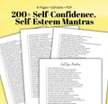 Self-Confidence Self-Esteem Mantras Daily Affirmations for Inner Strength Healing Therapy Personal Growth Tool