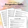 Therapeutic Perspective Shifts Cognitive Reframing Tool Mental Health Therapy Worksheets Inner Dialogue
