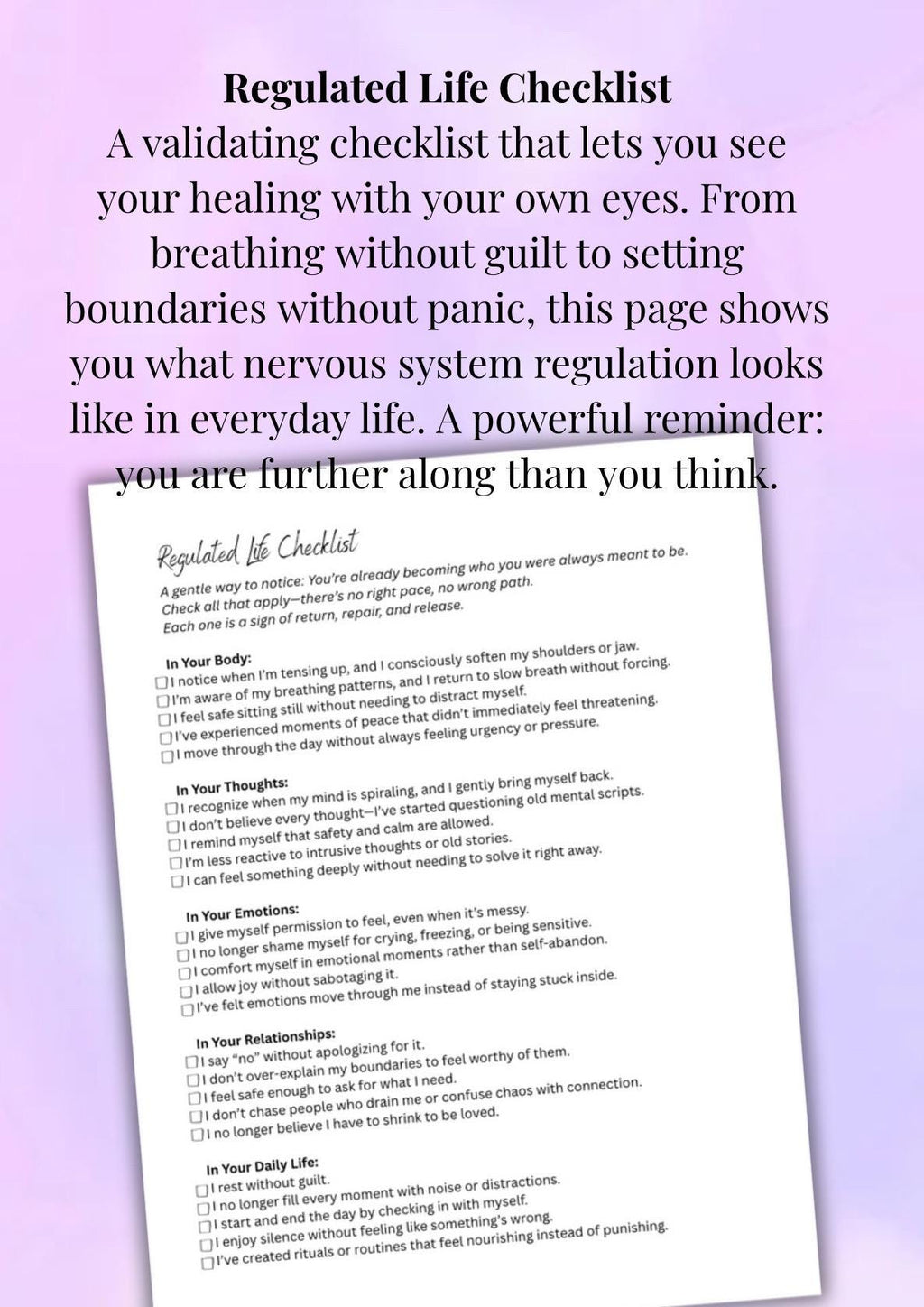 Resting Your Nervous System Recovery Companion Guided Workbook