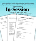 In Session Therapy Worksheet: Client Reflection & Goal Setting (Editable PDF)