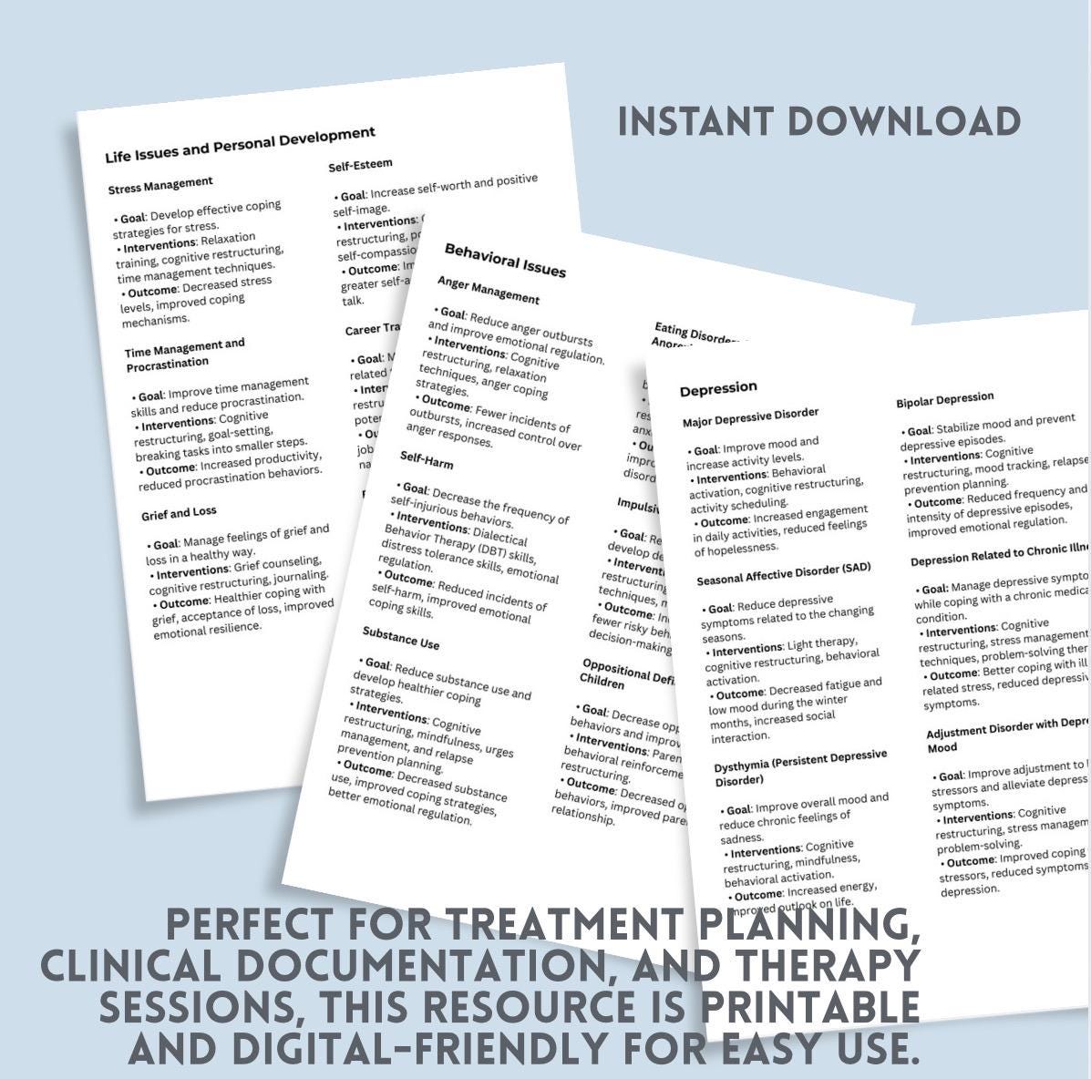 CBT Treatment Plan Guide: Roadmap for Therapy Mental Health, Therapists Resource (PDF)