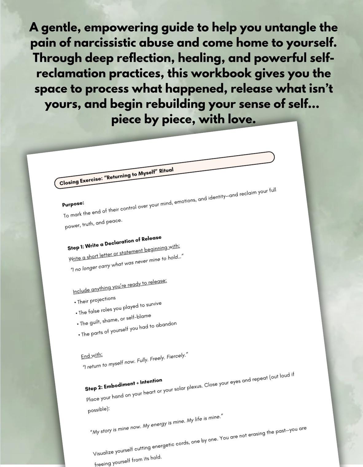 Healing from a Narcissist: A Guided Workbook for Reclaiming Your Self Narcissistic Abuse Worksheets Toxic Relationships