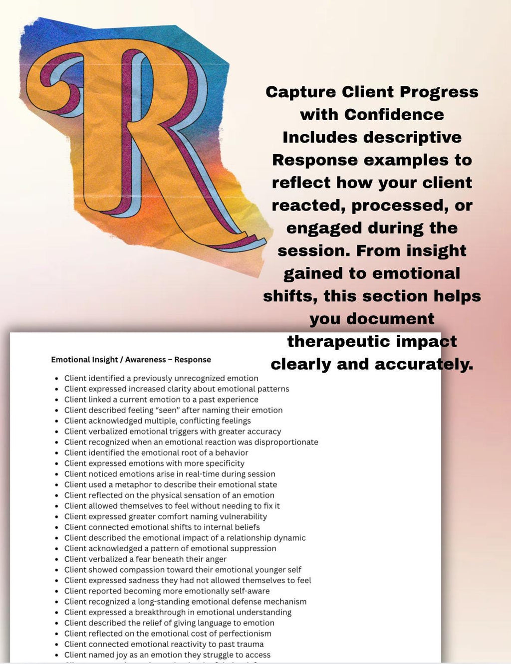 BIRP Progress Note Prompts: Mental Health Documentation for Therapists (Digital Download)