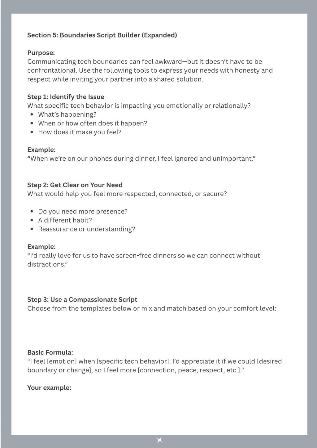 Digital Boundaries Worksheet Couples Therapy Printable Rebuild Connection Manage Screen Time Set Phone Boundaries