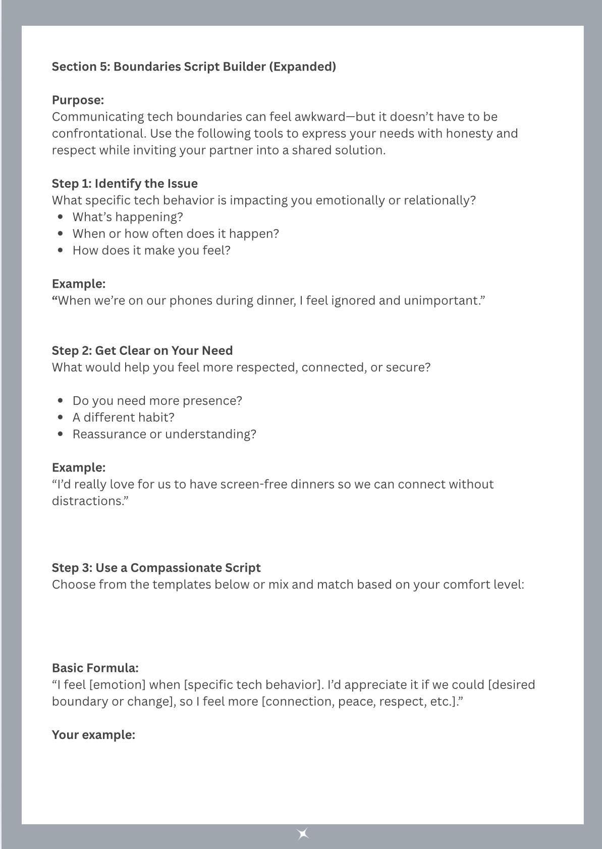 Digital Boundaries Worksheet Couples Therapy Printable Rebuild Connection Manage Screen Time Set Phone Boundaries