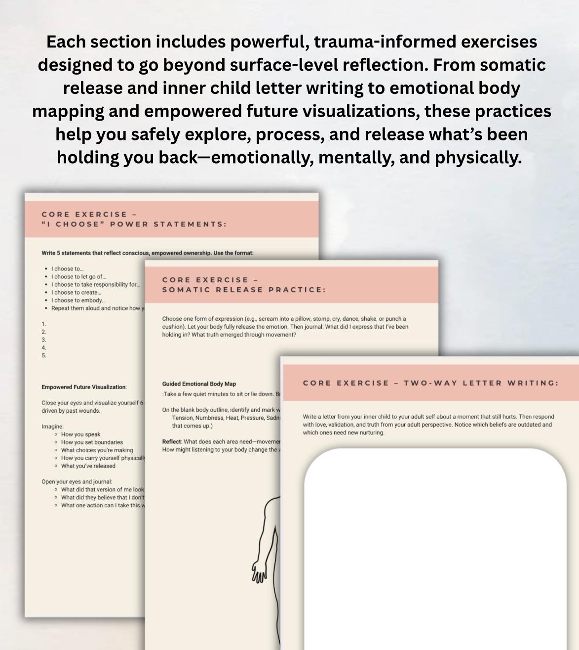 Victim Mindset Recovery Workbook: Inner Child Healing, Trauma Informed (PDF)