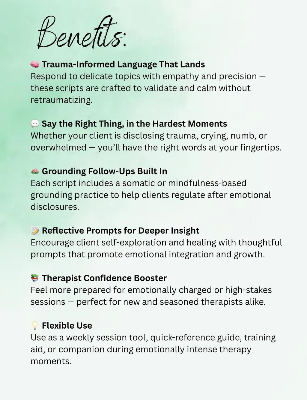 Therapist Scripts for Sensitive Sessions PDF Grounding Prompts & Reflection for Therapy Clients