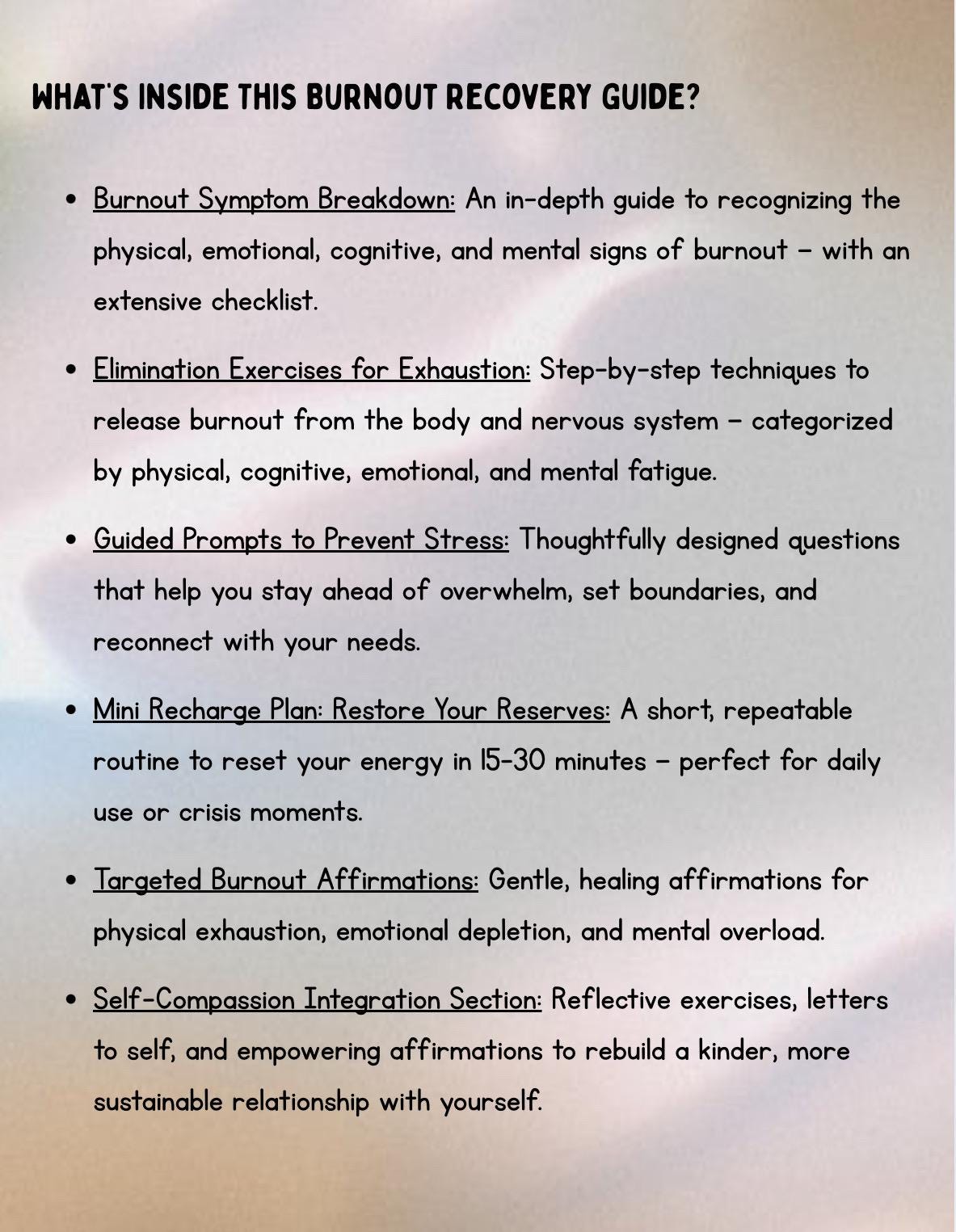 Burnout Recovery Blueprint Self-Care Guide with Prompts Affirmations Exercises Recharge Plan Burnout Prevention
