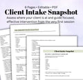 Client Intake & Intervention Planning Worksheet PDF Therapist Post-Session Planning, Mental Health Notes Printable