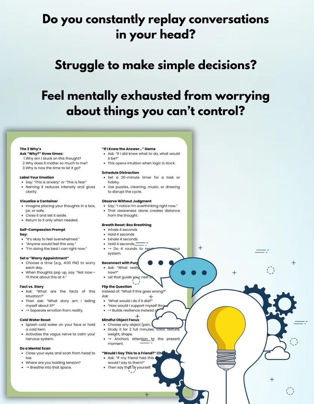 Overthinking Quick Guide: Anxiety & Calmness Toolkit (PDF)