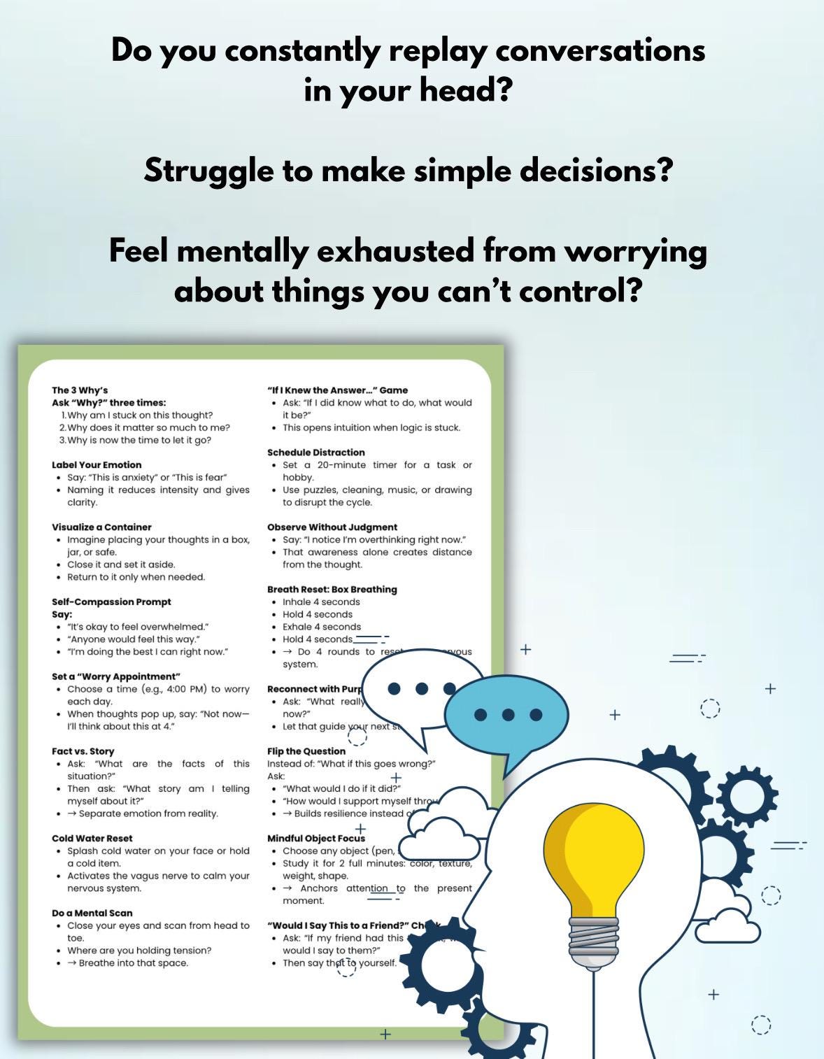 Overthinking Quick Guide: Anxiety & Calmness Toolkit (PDF)