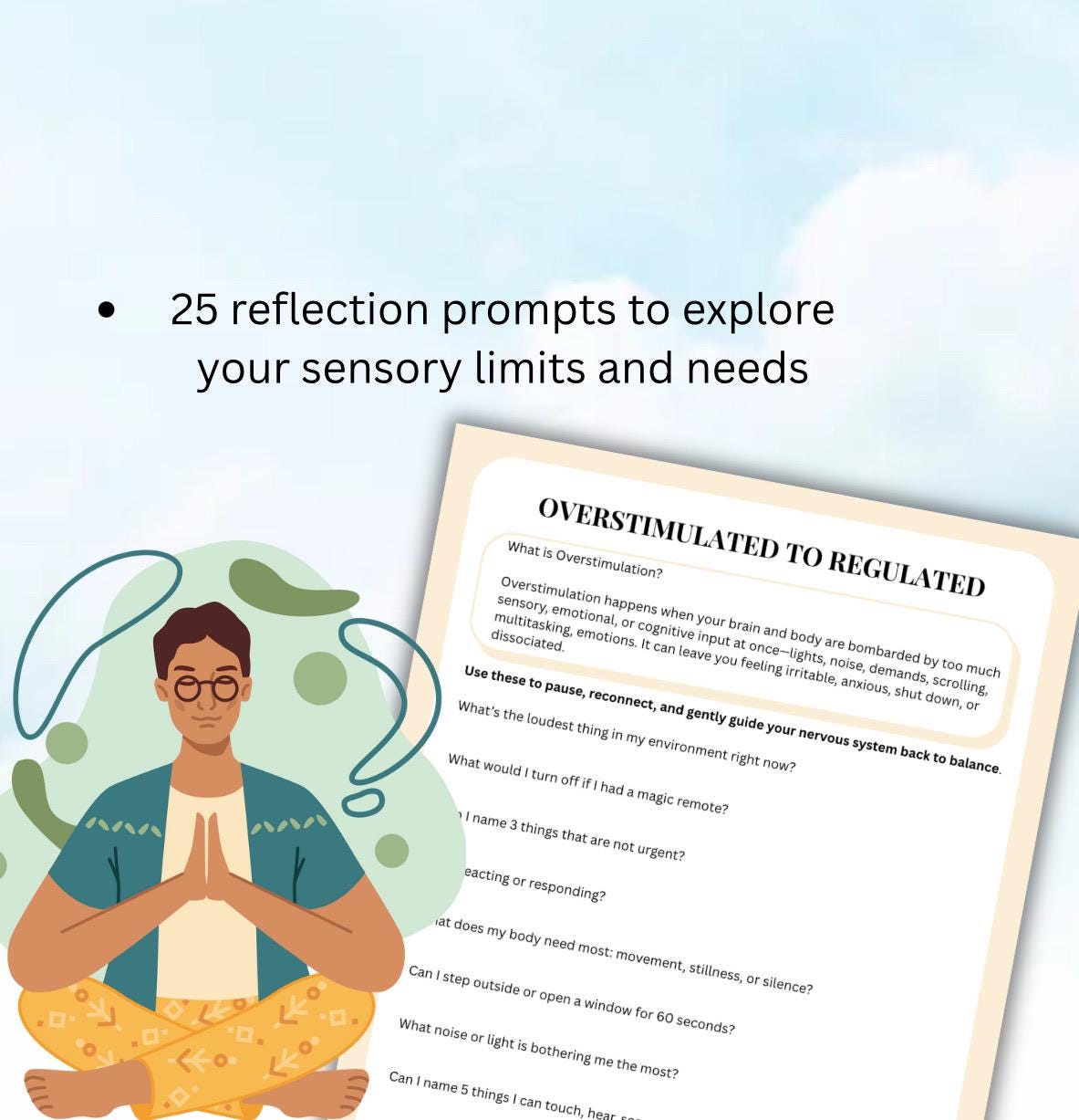 Overstimulation Relief Toolkit Unconventional Ways to Regulate Fast Prompts and Self Soothing Reference Sheet