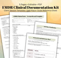 EMDR Clinical Documentation Set for Therapists Session Template Safe Place SUD/VOC Therapy Documents