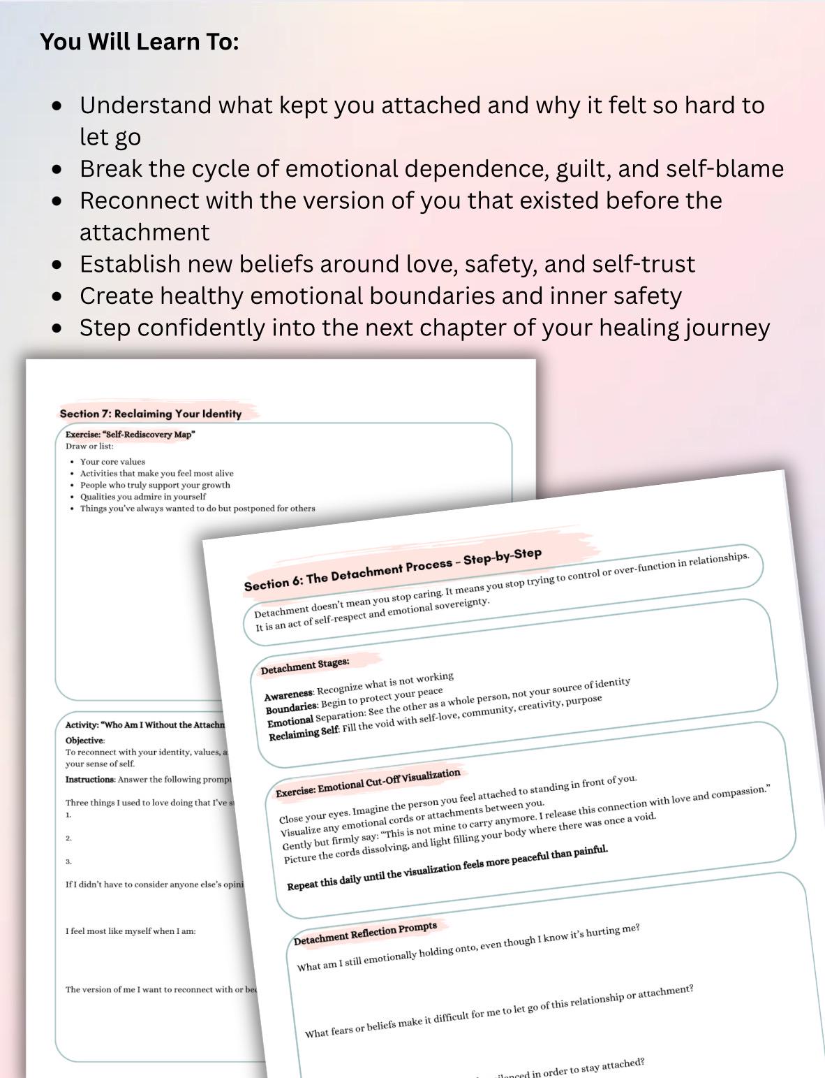 Toxic Attachment Trauma Informed Workbook  Releasing Toxic Attachments and Reclaiming Self