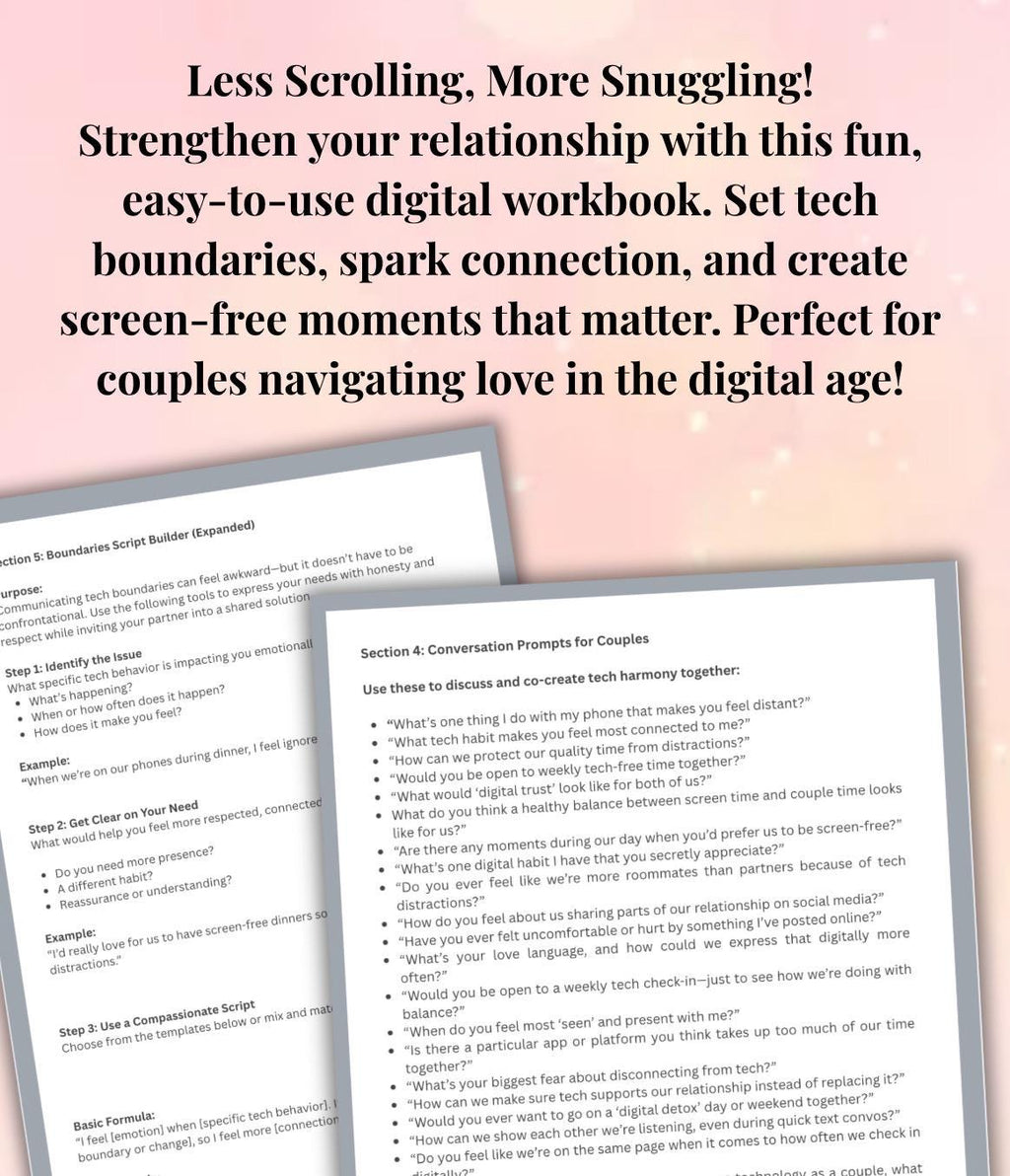 Digital Boundaries Worksheet Couples Therapy Printable Rebuild Connection Manage Screen Time Set Phone Boundaries