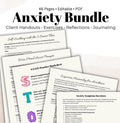Anxiety Therapy Workbook Bundle: CBT, DBT, Grounding Tools (PDF Download)