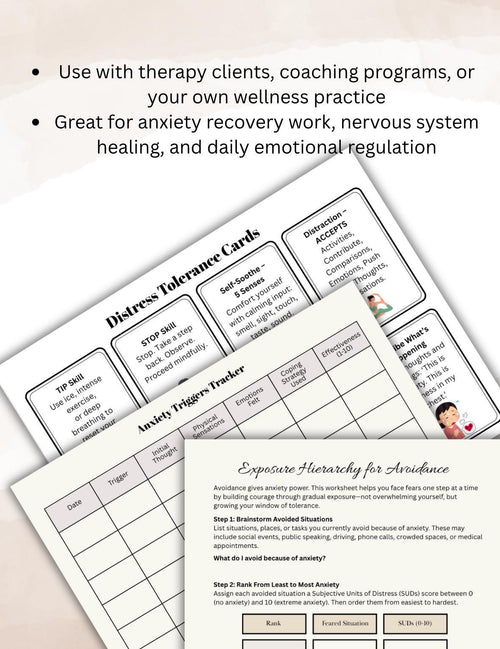 Anxiety Therapy Workbook Bundle: CBT, DBT, Grounding Tools (PDF Download)