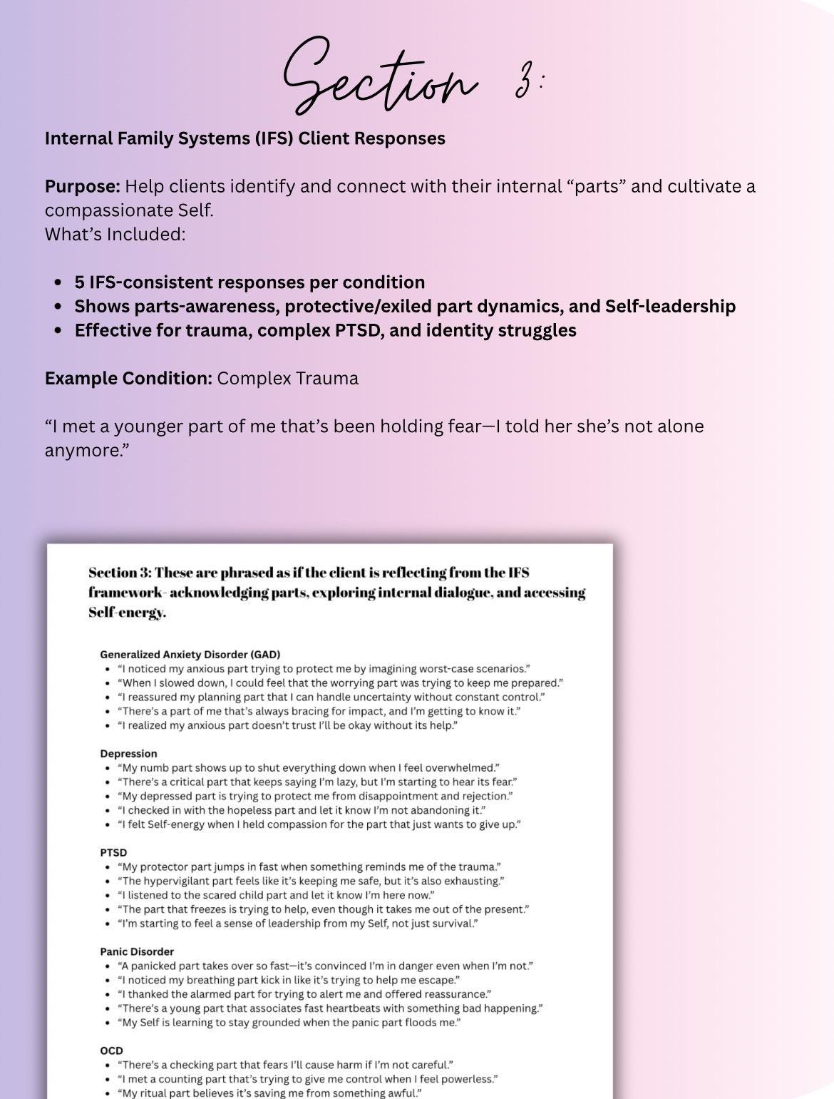 Client Response Examples for Therapists 700+ Statements Diagnoses Cbt Dbt ACT IFS MI Toolkit