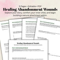 Healing Abandonment Wounds Worksheet Inner Child Journal Prompts  Self-Healing Therapy Workbook Trauma Recovery PDF
