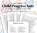 Child Therapy Progress Notes Editable Childrens Counseling Tool Document Childs Progress in Interventions