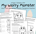 Worry Monster Activity Pack: Kids Anxiety & Emotion Regulation (PDF Download)