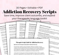 Addiction Therapy Scripts: Counselor Recovery Sessions, Coping Skills (PDF Downloadable Printables)