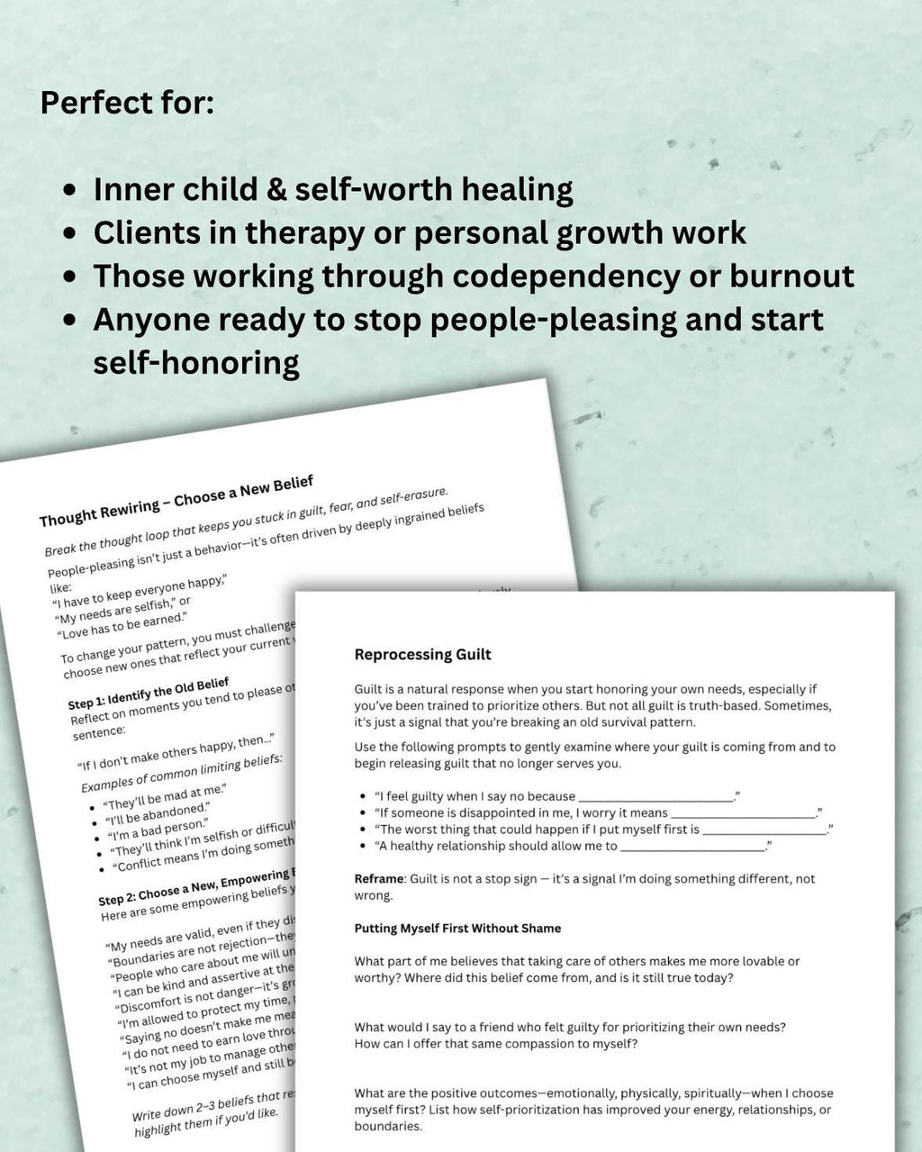 People-Pleasing Worksheet: Boundaries & Inner Healing (PDF Downloadable